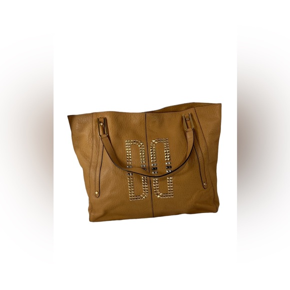Genuine DAKS London tan leather studded  tote bag - Picture 5 of 13
